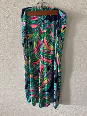 Lilly Pulitzer 2-piece Teal, Pink & Yellow Swirl Print Pant & tank top combo - 0